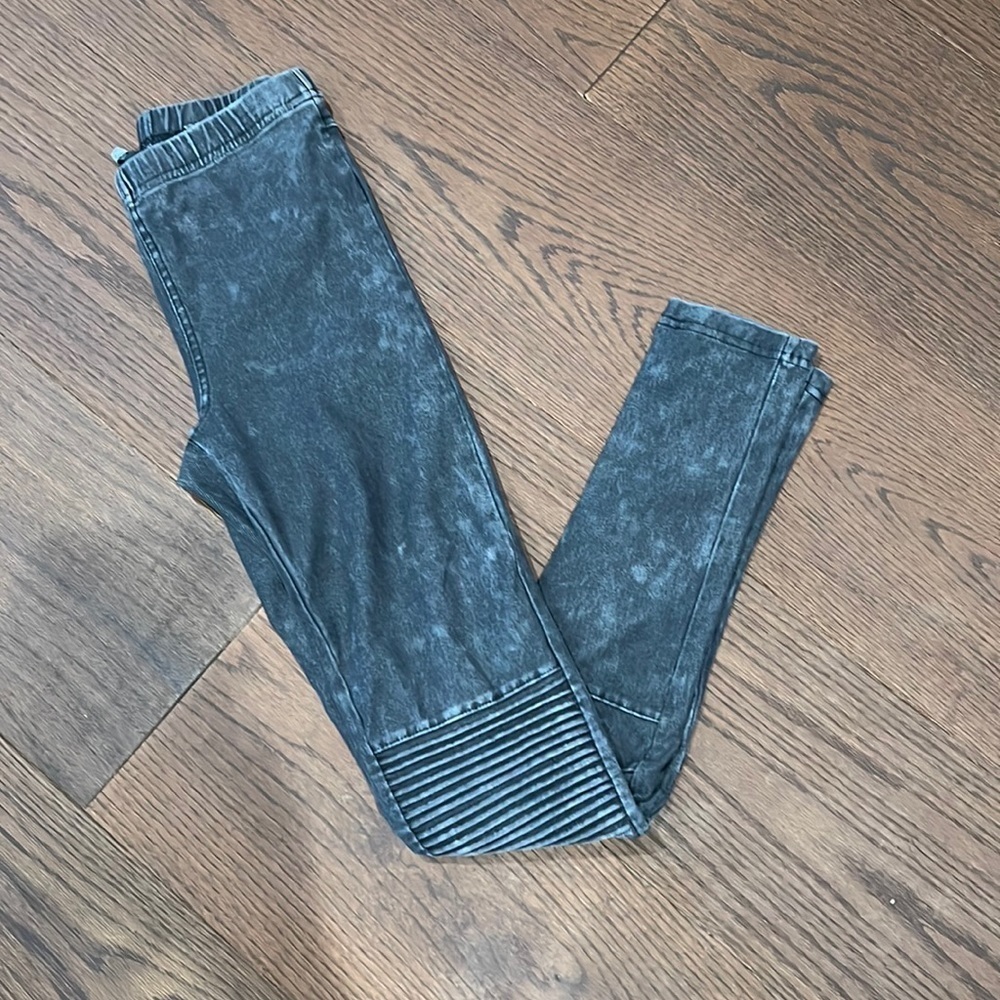 DEF Girls Grey Moto Leggings Size XS